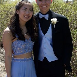 Periwinkle Two Piece Prom Dress